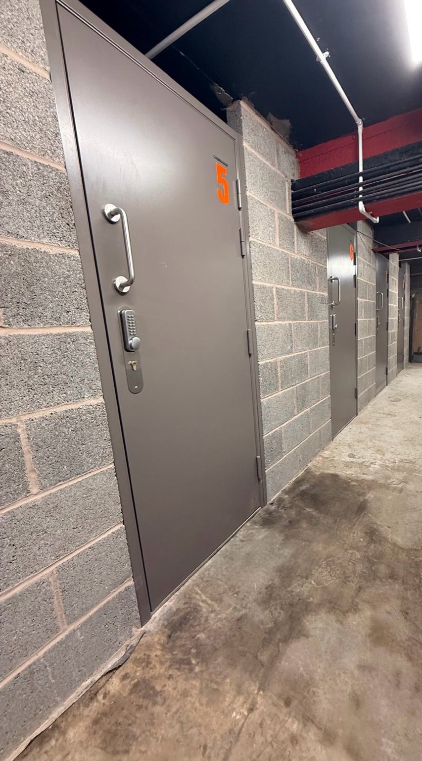 Melstore secure indoor storage corridor